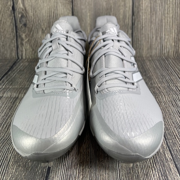 adidas Adizero Afterburner 8 Grey/Silver/White Metal Baseball Mens H00979 - Picture 4 of 8